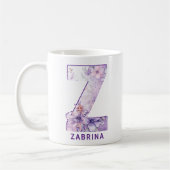 Gepersonaliseerd Lila Fairy Monogram Z Koffiemok (Links)
