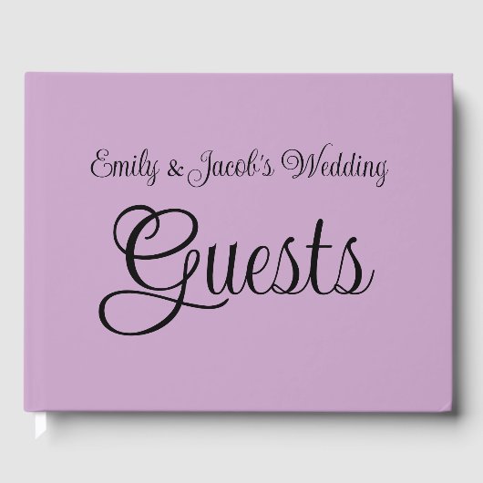 Gepersonaliseerd Lila Gastenboek (Voorkant)