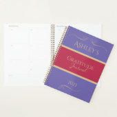 Gepersonaliseerd Lila Goud Modern Dankbaarheidsjou Planner (Display)