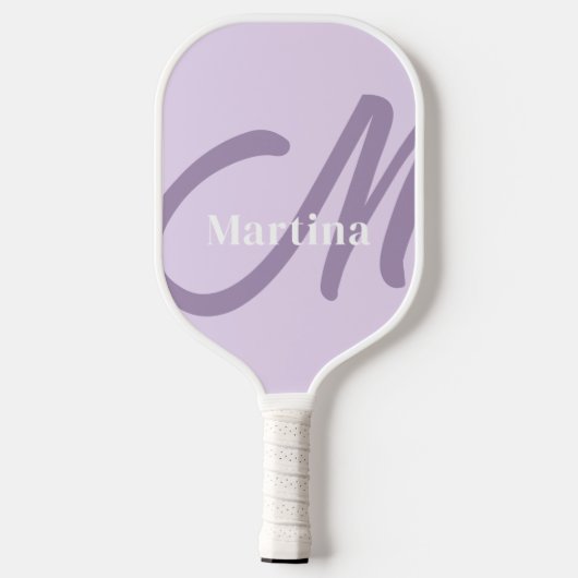 Gepersonaliseerd Lila monogram Initiaal Pickleball Paddle (Achterkant)