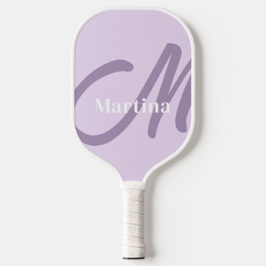 Gepersonaliseerd Lila monogram Initiaal Pickleball Paddle (Voorkant)