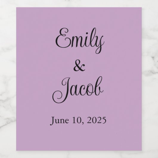 Gepersonaliseerd Lila Wijn Etiket (Enkel label)