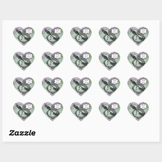 Gepersonaliseerd  Lilacs Locket Heart Stickers (Vel)