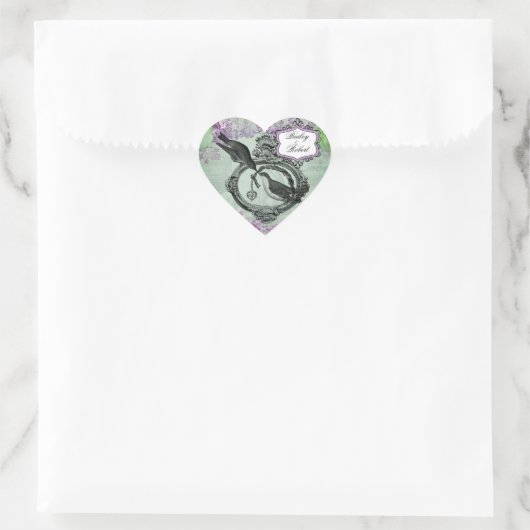 Gepersonaliseerd Lilacs Locket Heart Stickers (Tas)