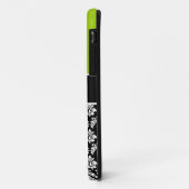 Gepersonaliseerd Lime Green Black Damask Hoesje (Achterkant/links)