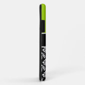 Gepersonaliseerd Lime Green Black Damask Hoesje (Achterkant/rechts)