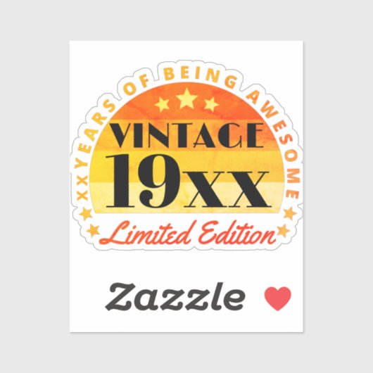 Gepersonaliseerd  Limited Edition Birthday Square Sticker (Vel)