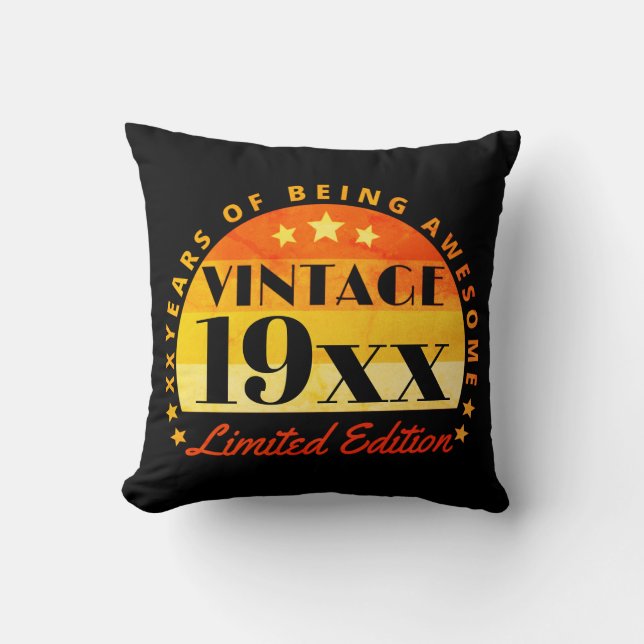 Gepersonaliseerd  Limited Edition Birthday Throw Kussen (Voorkant)