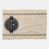 Gepersonaliseerd linnenkijkcafé logo theedoek (Horizontaal)