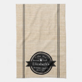 Gepersonaliseerd linnenkijkcafé logo theedoek (Verticaal)