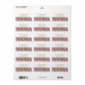 Gepersonaliseerd lint & Rozen Bloemen adreslabel Etiket (Full Sheet)