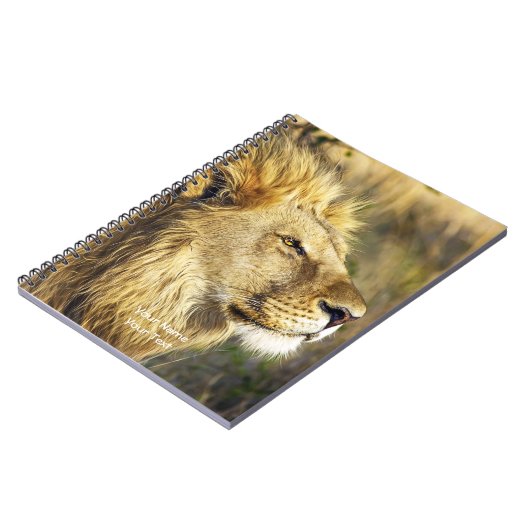 Gepersonaliseerd Lion Head Wildcat African Wildlif Notitieboek (Linkerzijde)