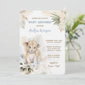 Gepersonaliseerd Lion Prince Baby shower Kaart (Staand voorkant)