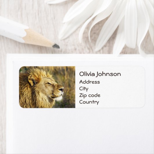 Gepersonaliseerd Lion Wild Animal Wildlife Safari Etiket (Insitu)