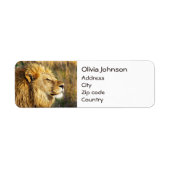 Gepersonaliseerd Lion Wild Animal Wildlife Safari Etiket (Voorkant)