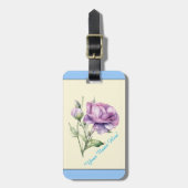 Gepersonaliseerd Lisianthus blauw Bagagelabel (Voorkant verticaal)