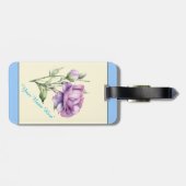 Gepersonaliseerd Lisianthus blauw Bagagelabel (Achterkant horizontaal)