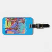Gepersonaliseerd Little Palm Coastal Beach Bagagelabel (Voorkant horizontaal)
