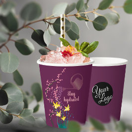 Gepersonaliseerd logo blijf gehydrateerd Schattig  Papieren Bekers