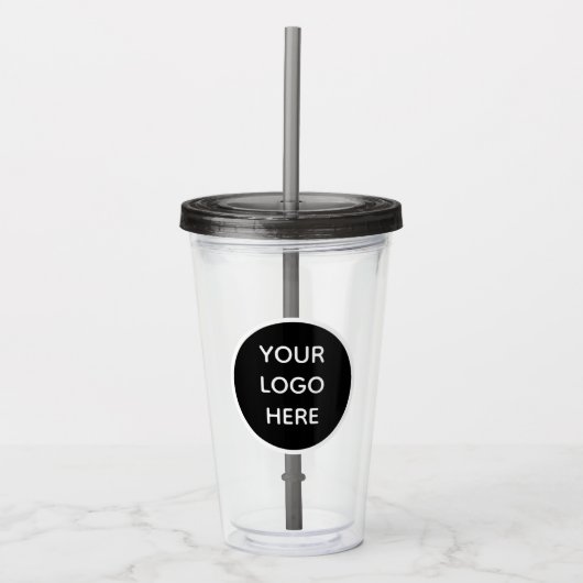 Gepersonaliseerd Logo Business Company Script Acryl Drinkbeker (Voorkant)