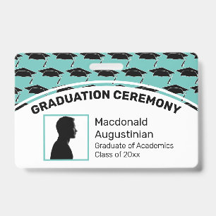 Gepersonaliseerd Logo Foto ID AFSTUDEREN Topper Mo Badge