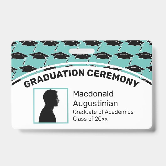 Gepersonaliseerd Logo Foto ID AFSTUDEREN Topper Mo Badge (Voorzijde)