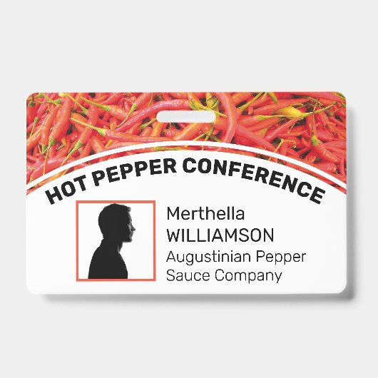 Gepersonaliseerd Logo Foto ID Delegate CHILI PEPPE Badge (Voorzijde)