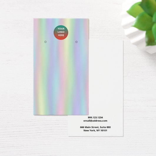 Gepersonaliseerd Logo Holographic Abstract Earning Visitekaartje (Bureau)