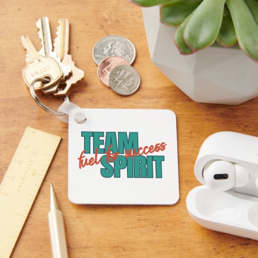 Gepersonaliseerd Logo Inspirerend Team Spirit Kant Sleutelhanger (Bureau)