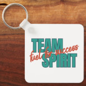Gepersonaliseerd Logo Inspirerend Team Spirit Kant Sleutelhanger (Voorkant)