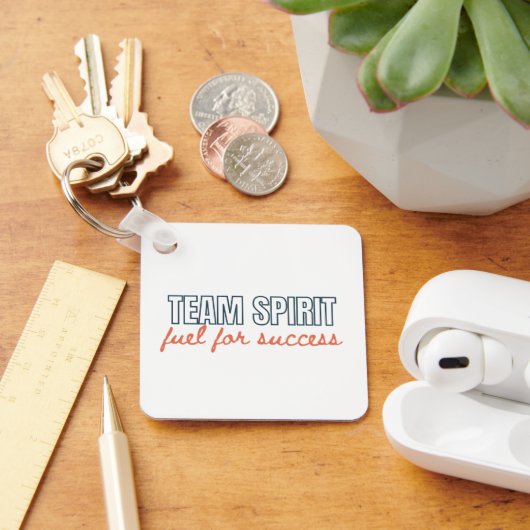 Gepersonaliseerd Logo Inspirerend Team Spirit Kant Sleutelhanger (Bureau)