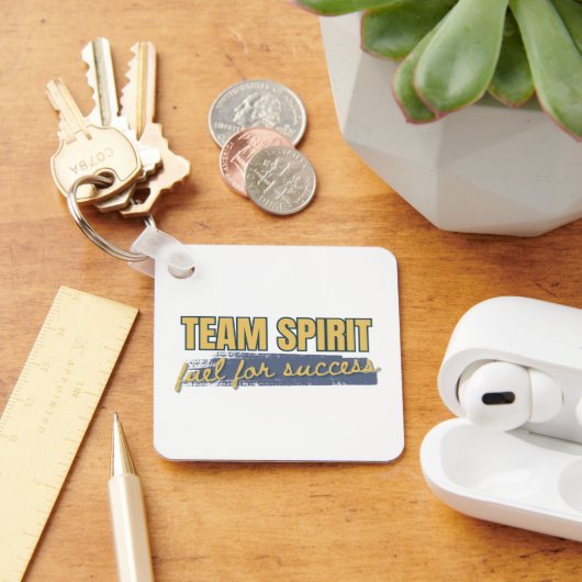 Gepersonaliseerd Logo Inspirerend Team Spirit Kant Sleutelhanger (Bureau)
