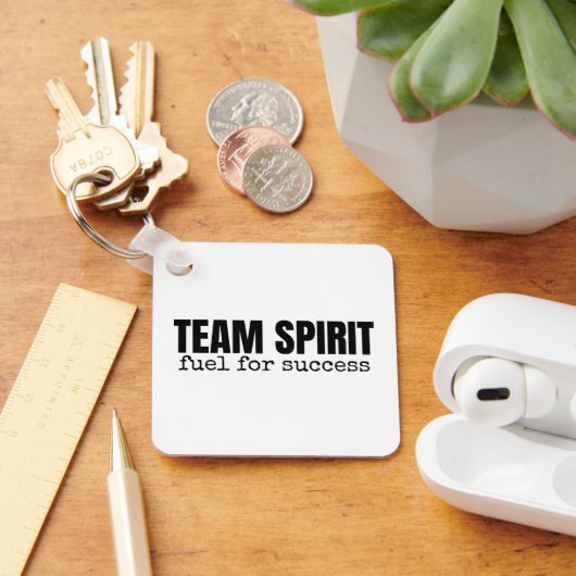 Gepersonaliseerd Logo Inspirerend Team Spirit Kant Sleutelhanger (Bureau)