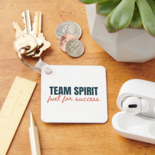 Gepersonaliseerd Logo Inspirerend Team Spirit Kant Sleutelhanger