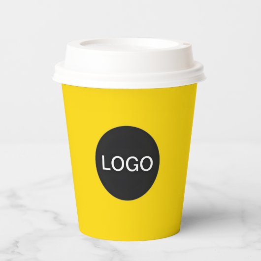 Gepersonaliseerd Logo, luxegouden merk Papieren Bekers (Voorkant)