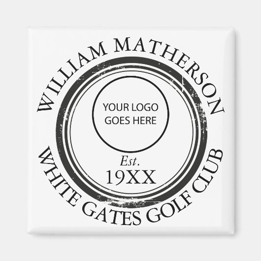 Gepersonaliseerd Logo Retro Stempel Magneet (Voorkant)