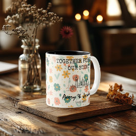 Gepersonaliseerd London Memory - Line Art Landmark Tweekleurige Koffiemok