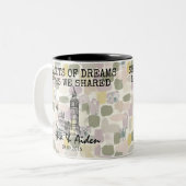 Gepersonaliseerd London Memory - Line Art Landmark Tweekleurige Koffiemok (Voorkant links)