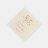 Gepersonaliseerd Lotus Flower/Water Lily Illustrat Servet (Hoek)