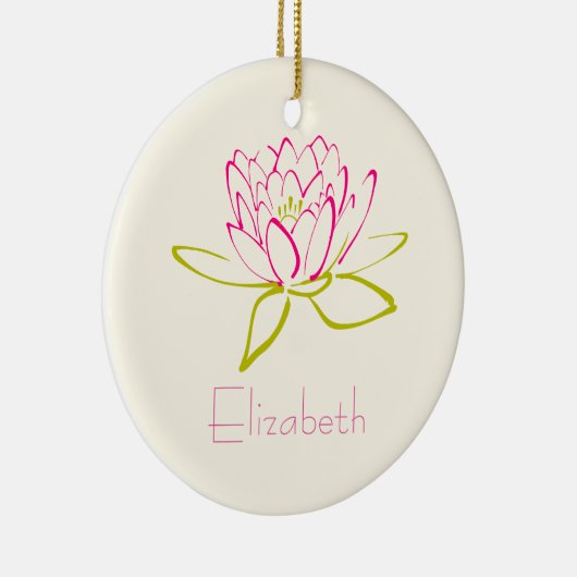 Gepersonaliseerd lotusbloem keramisch ornament (Rechts)