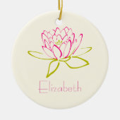 Gepersonaliseerd lotusbloem keramisch ornament (Voorkant)