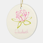 Gepersonaliseerd lotusbloem keramisch ornament (Links)