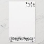 Gepersonaliseerd Love Hand Sign Briefpapier (Voorkant)