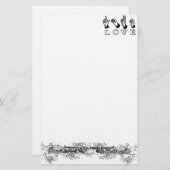 Gepersonaliseerd Love Hand Sign Briefpapier (Voorkant / Achterkant)