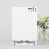 Gepersonaliseerd Love Hand Sign Briefpapier (Staand voorkant)