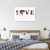 Gepersonaliseerd Love Heart 4 Foto Canvas Afdruk (Insitu (Slaapkamer))