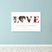 Gepersonaliseerd Love Heart 4 Foto Canvas Afdruk (Insitu (Houten vloer))