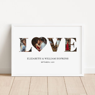 Gepersonaliseerd Love Heart 4 Photo Print Poster
