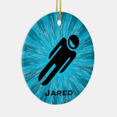 Gepersonaliseerd Luge-Ornament Keramisch Ornament (Rechts)