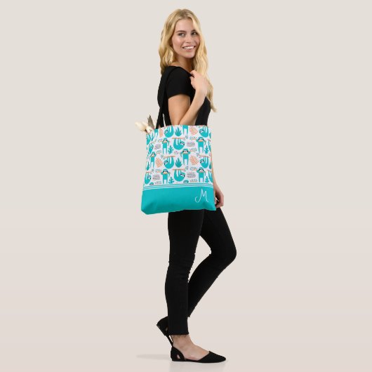 Gepersonaliseerd luidsprekermonogram tote bag (Op model)